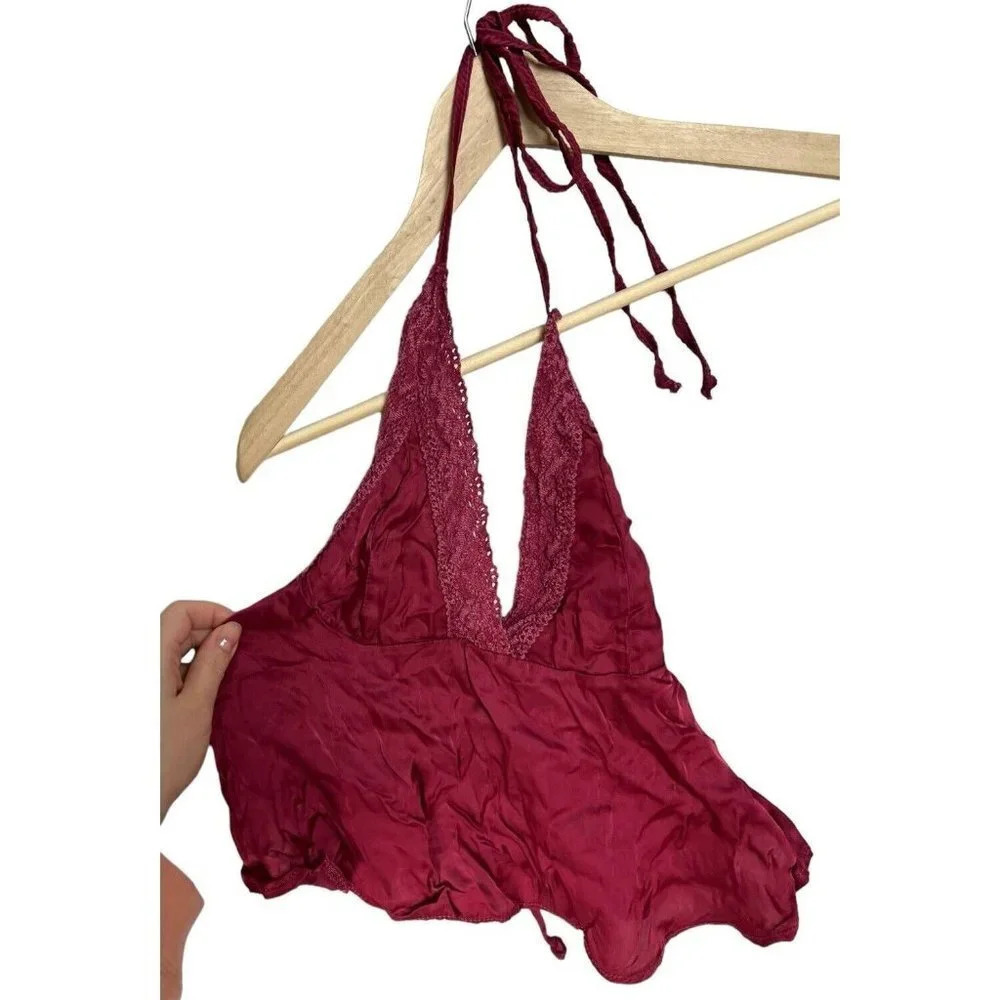 NWT American Eagle Don’t Ask Why Tie Back Halter Red Wine One Size Women’s